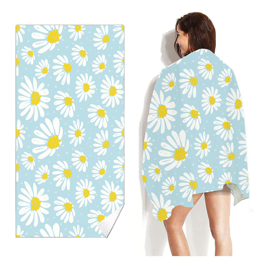 Quick-drying Double-sided Velvet Beach Towel Adult Bath Towel Portable Beach Travel Sports Swimming Non-stick Sand