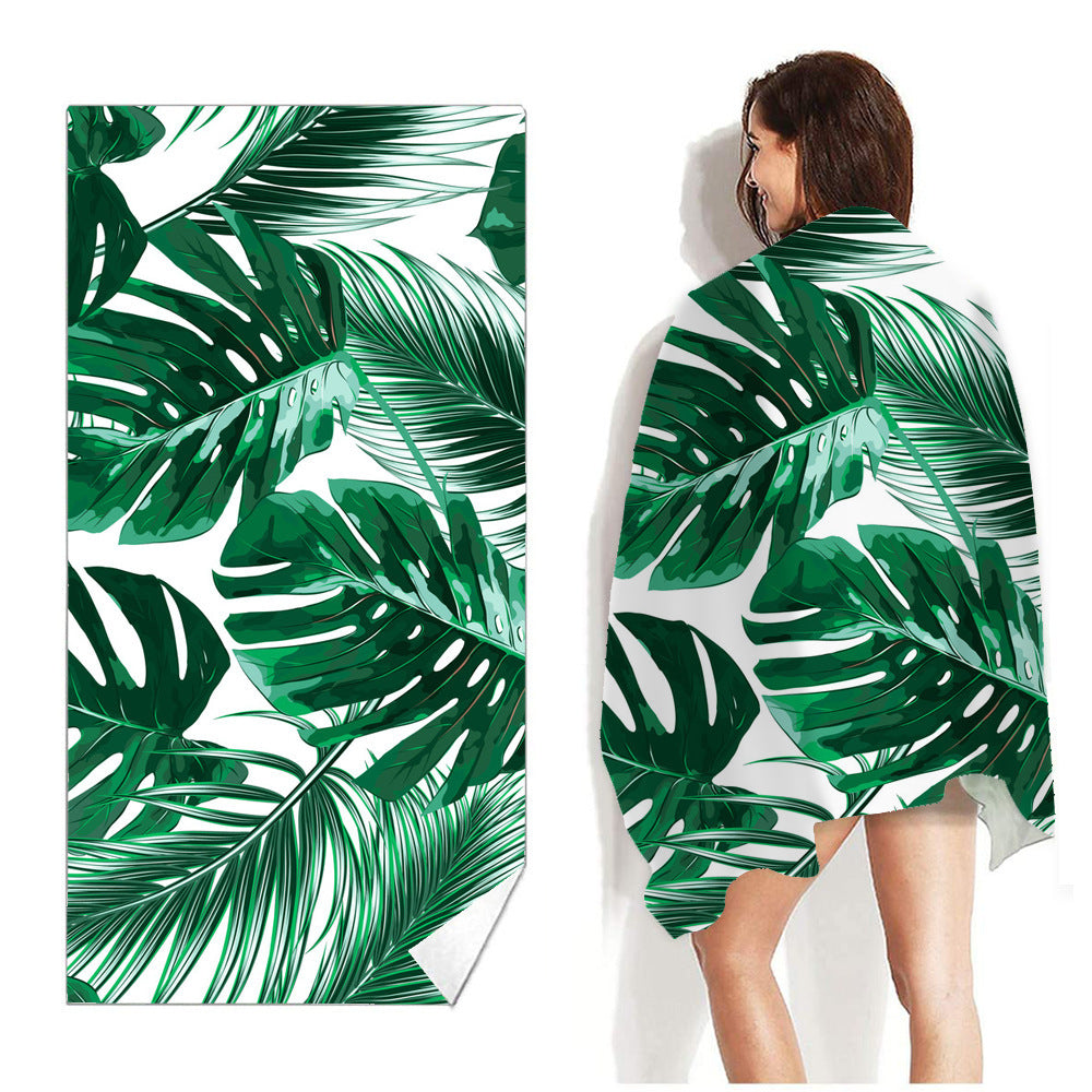 Quick-drying Double-sided Velvet Beach Towel Adult Bath Towel Portable Beach Travel Sports Swimming Non-stick Sand