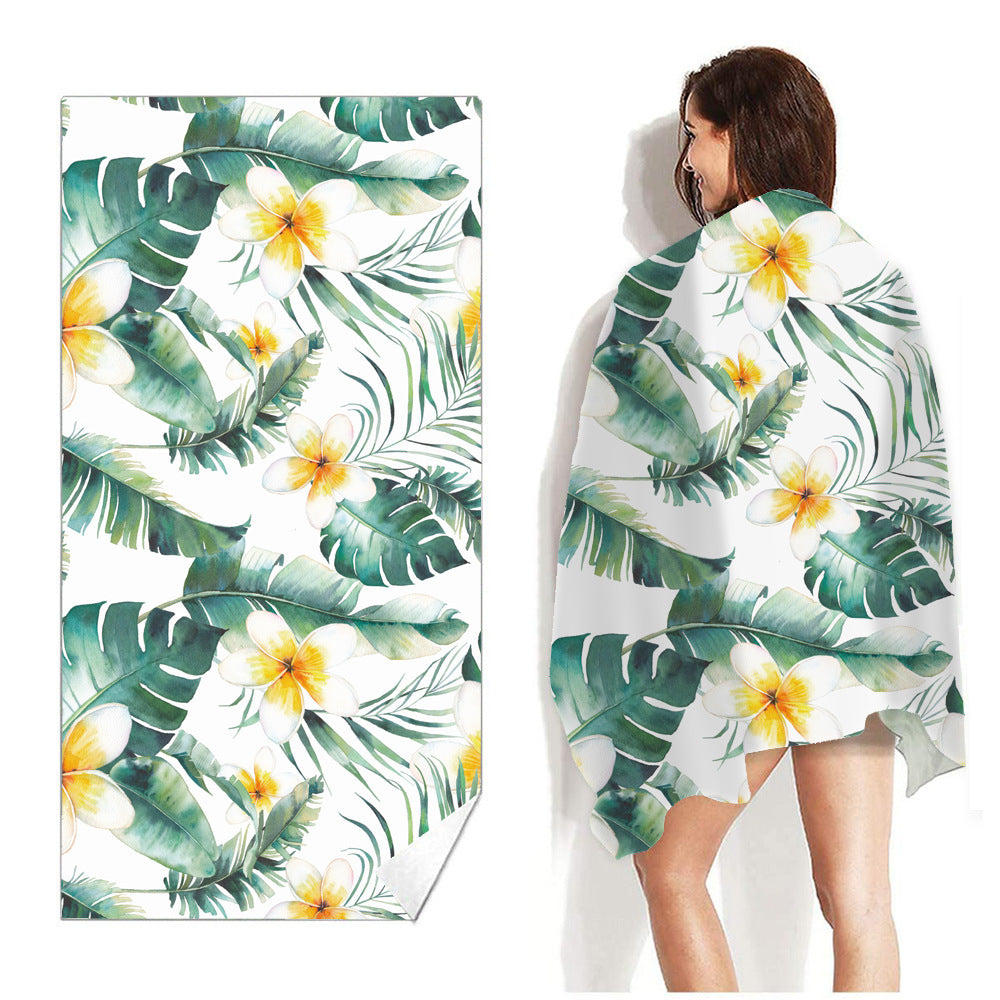 Quick-drying Double-sided Velvet Beach Towel Adult Bath Towel Portable Beach Travel Sports Swimming Non-stick Sand
