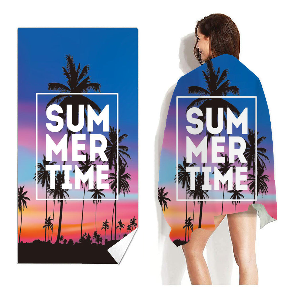 Quick-drying Double-sided Velvet Beach Towel Adult Bath Towel Portable Beach Travel Sports Swimming Non-stick Sand