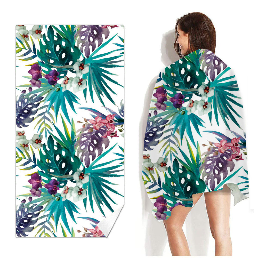 Quick-drying Double-sided Velvet Beach Towel Adult Bath Towel Portable Beach Travel Sports Swimming Non-stick Sand