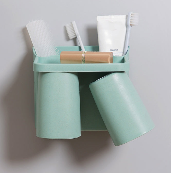 Wall-mounted toothbrush holder