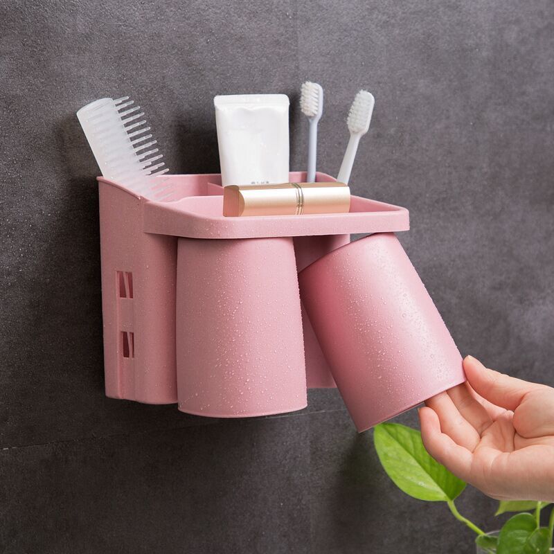 Wall-mounted toothbrush holder