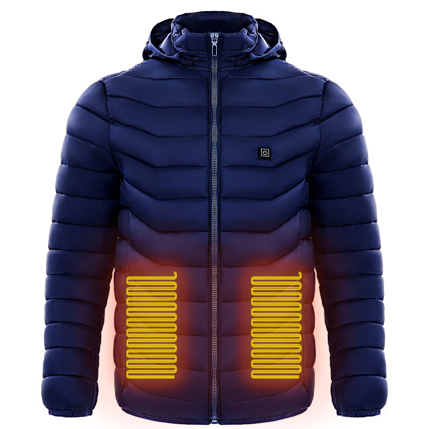 Men Heated Puffer Jacket Electric Heating Coat Insulated Hood Windbreaker Heat Zones