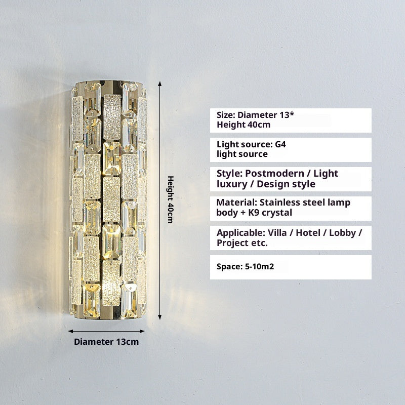 Modern Light Luxury Crystal Wall Lamp Designer Model