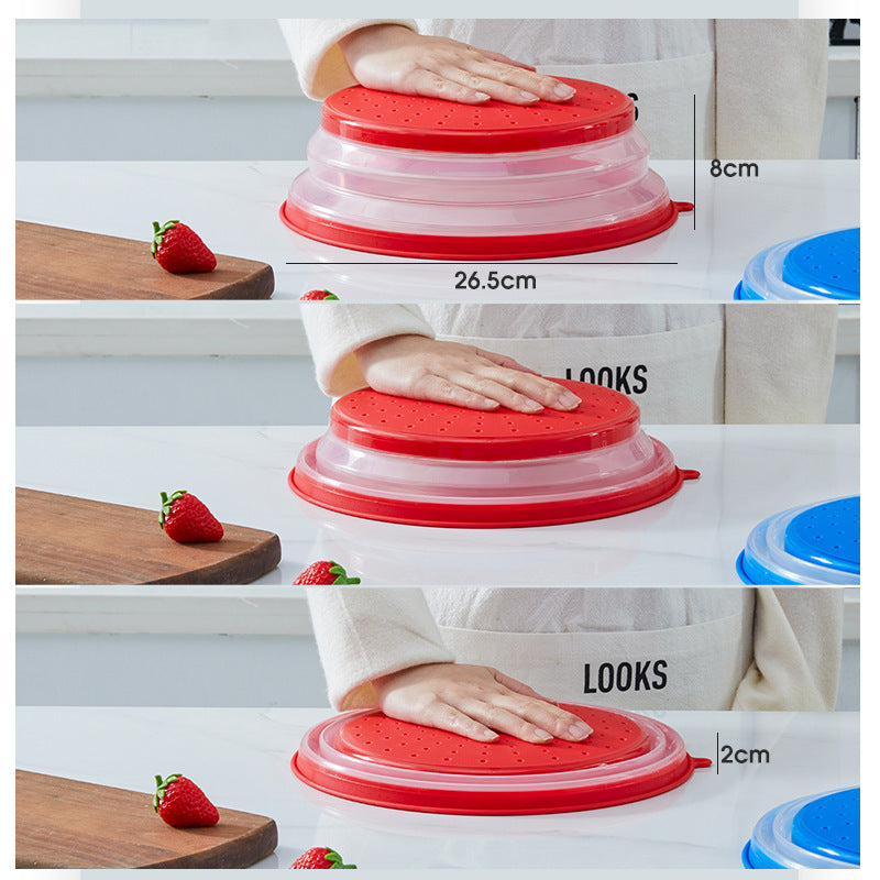 Microwave Splatter Cover Vented For Food With Hook Hole, Splatter Guard & Colander Kitchen Gadget For Food, Meal Prep