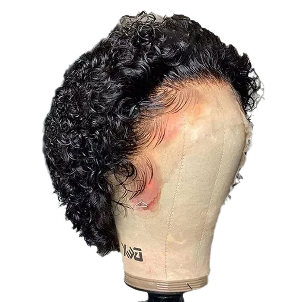 Daily Wear Black Wig Lace Hair Cover-Pixie Wig- Human hair