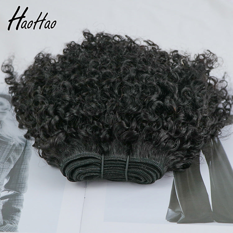 4mm Curly Human Hair Weft- 10-28 inches