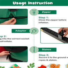 9 Feet Long Inflatable Christmas Decoration (Gingerbread Shop & Santa), Colorful String Lights + LED Bulbs