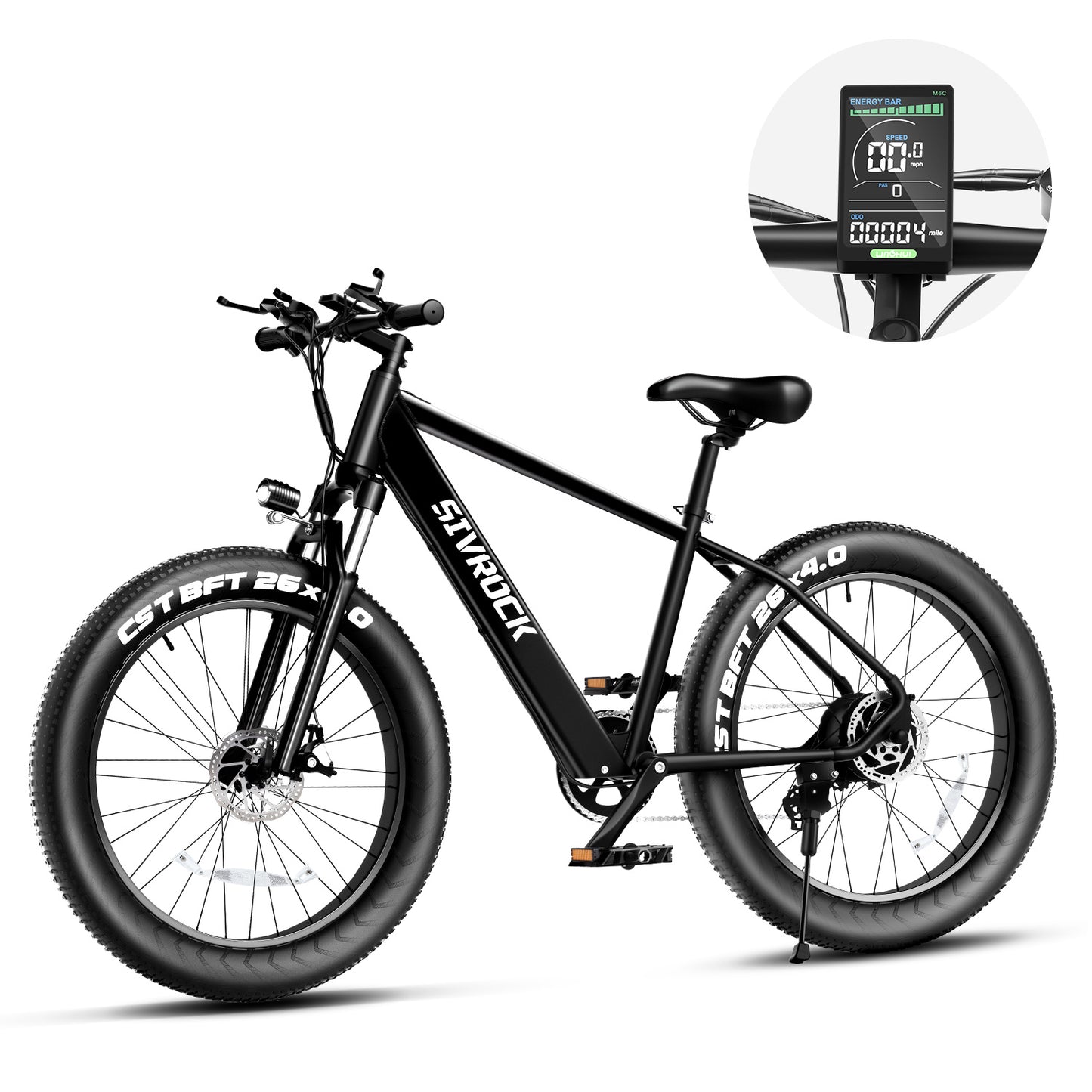 Professional Electric Bike For Adults, 26 X 4.0 Inches Fat Tire Electric Mountain Bicycle, 1000W Motor 48V 15Ah E-bike For Trail Riding, Excursion And Commute, UL And GCC Certified