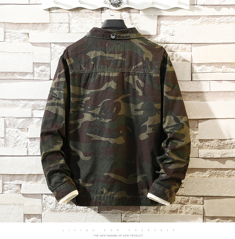 New Men's Camouflage Denim Jacket Coat Man Coats Jaqueta Masculino Jeans Jacket & Coats Fashion Design Autumn Brand Clothing