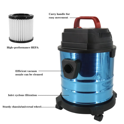 19000Pa Vacuum Cleaner Wet And Dry 20L Cylinder Powerful Compact Blower Cleaner