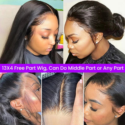 Transparent Lace Front Human Hair Wigs Brazilian Straight- 14-28 inches