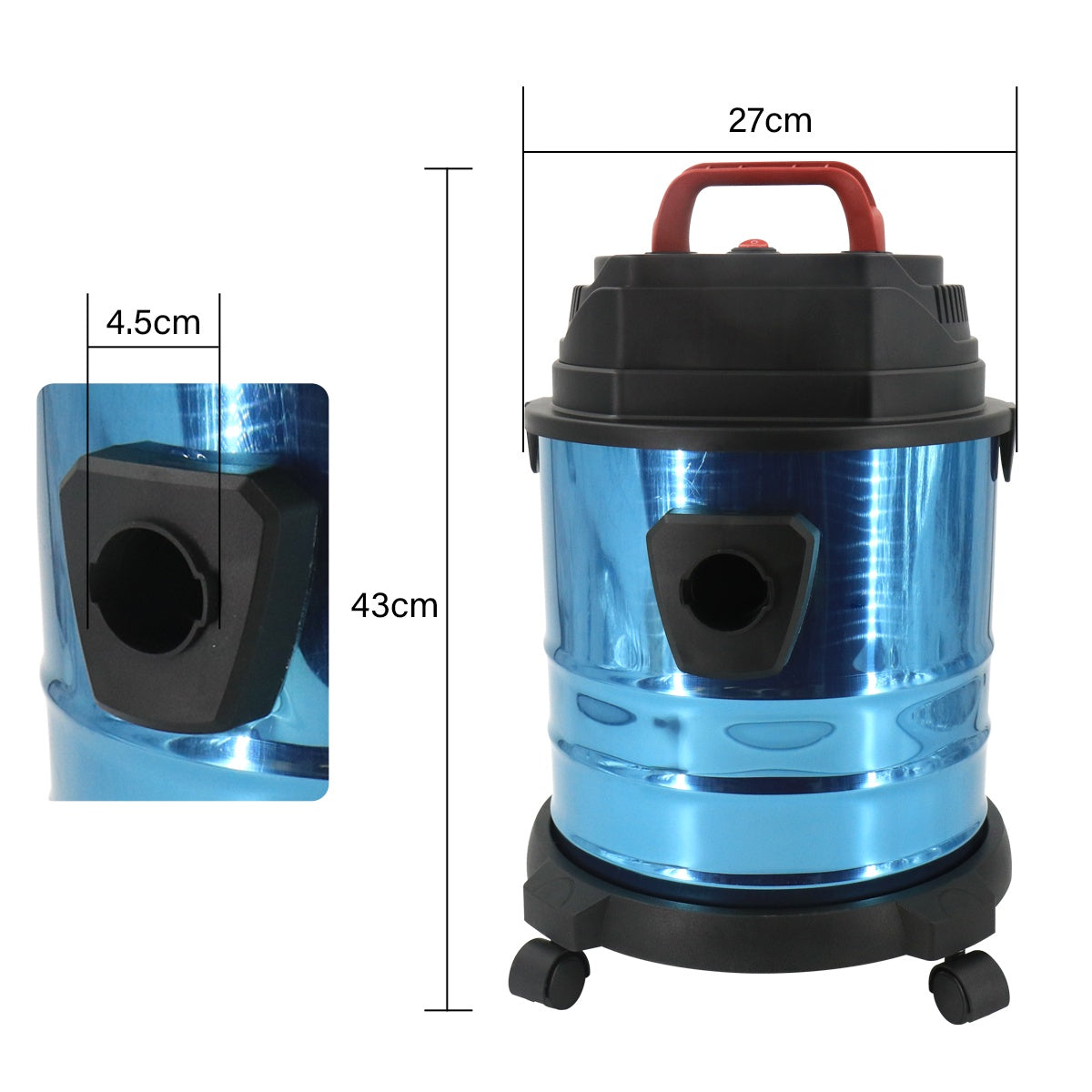 19000Pa Vacuum Cleaner Wet And Dry 20L Cylinder Powerful Compact Blower Cleaner