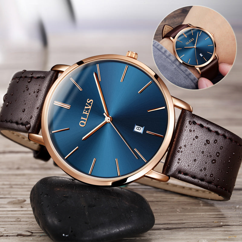 Fashion Casual Watch Men Luxury Brand Men's Watches Leather Sport Waterproof Auto Date Quartz Wristwatch