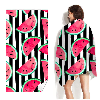 Quick-drying Double-sided Velvet Beach Towel Adult Bath Towel Portable Beach Travel Sports Swimming Non-stick Sand