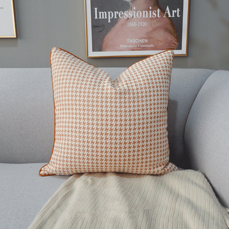 Orange Houndstooth Bag Light Luxury American Pillow Modern Minimalist Ins Nordic Sofa Cushion Designer Pillow