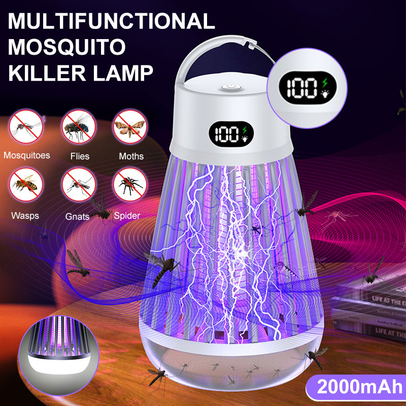 Digital Display Mosquito Killer Lamp Electric Shock Mosquito Trap Light Radiation-less Insect Repellent Trap For Bedroom Outdoor Summer Gadgets