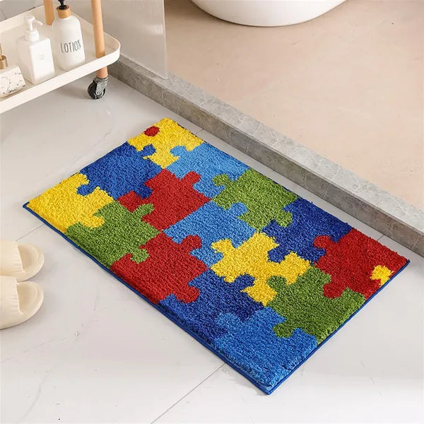 Bathroom Rug 20x32 Non Slip Fluffy Teal Bath Mat For Bathroom Floor Washable Plush Luxury Bath Rug For Tub Soft Shaggy Absorbent Shower Sink Mat