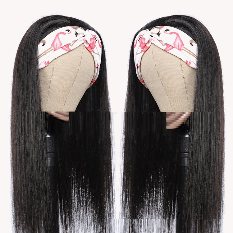 Human Hair Straight Strip Mechanism Headband- 10-28 inches