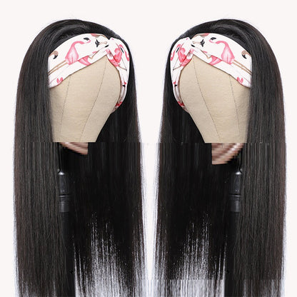 Human Hair Straight Strip Mechanism Headband- 10-28 inches