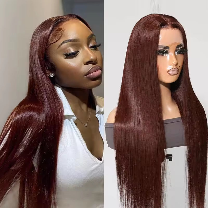 13x4 HD Lace Front Wig, Human Hair, Natural Brazilian Brown Wig, Women's Unprocessed Virgin Hair Wig- 16-24 inches