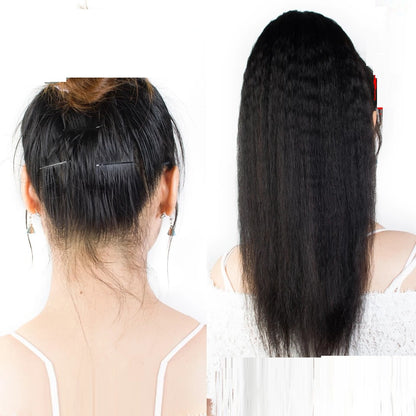 Ladies Bandage Real Hair Ponytail Corn-beard Piece- Human Hair