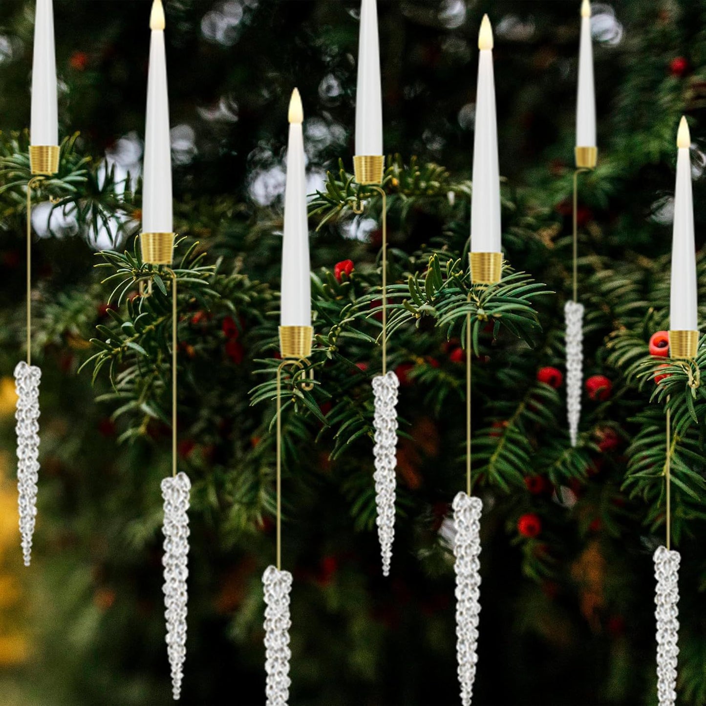 Christmas Candle LED Indoor Holiday Christmas Tree Ornaments Festive Atmosphere Decoration Christmas Pendant