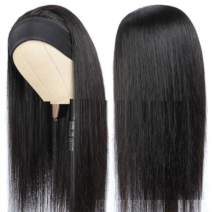 Human Hair Straight Strip Mechanism Headband- 10-28 inches
