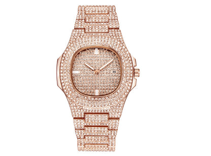 Men's Watches Luxury Brand Fashion Diamond Date Quartz Watch