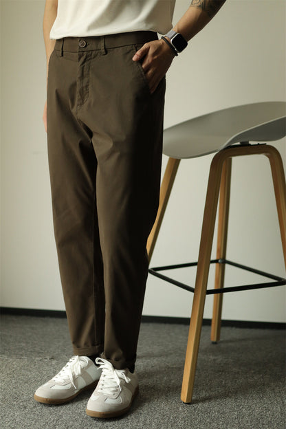 Slim Fit Men's Business Casual Wear----Casual Business Men's Slim-fit Cropped Trousers/Pants
