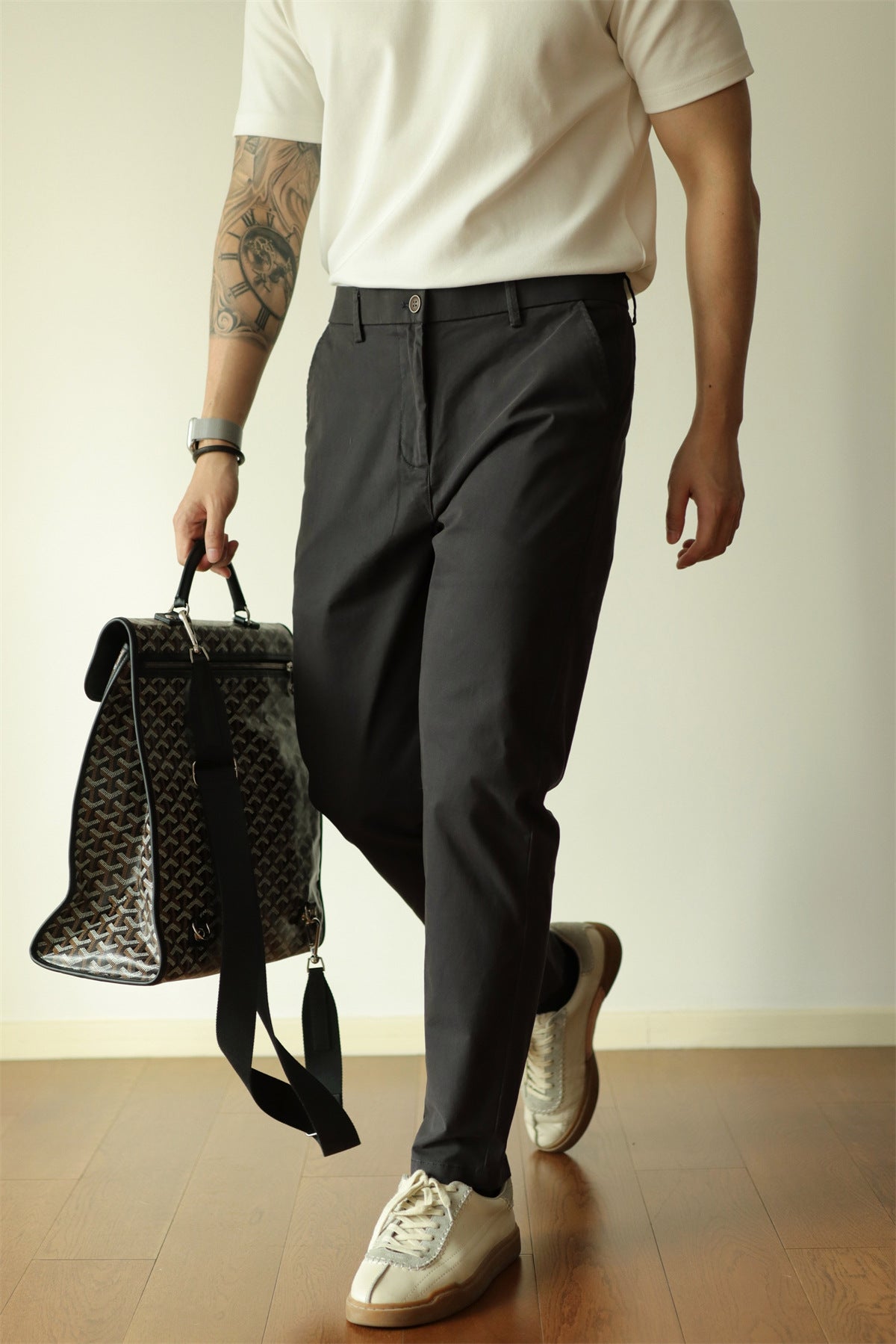 Slim Fit Men's Business Casual Wear----Casual Business Men's Slim-fit Cropped Trousers/Pants