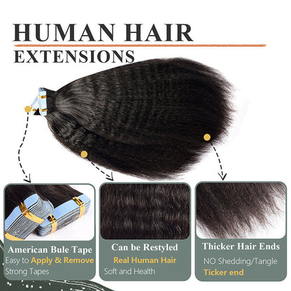 Invisible Seamless Hair Extensions Real Human-hair Hairpieces