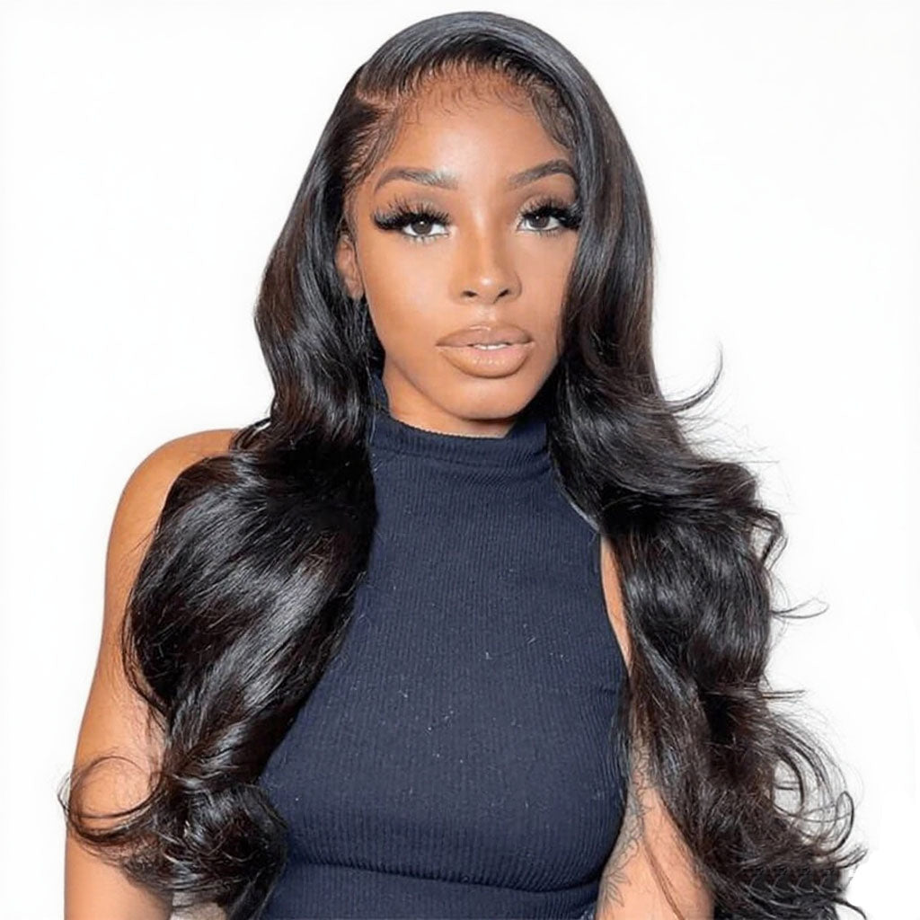 13x4 Lace Front Human Hair Wigs Natural Color Body Wave Density 12-30 inches