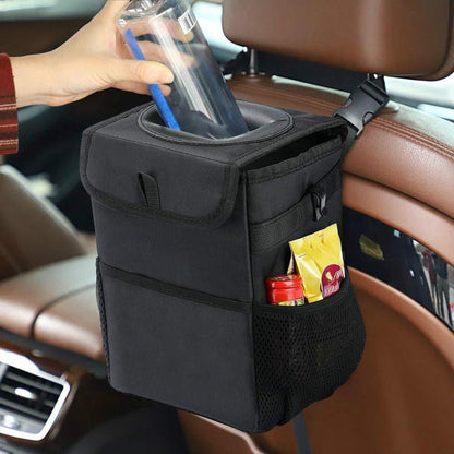 Car Garbage Can Waterproof Trash Can With Lid And Storage Bag