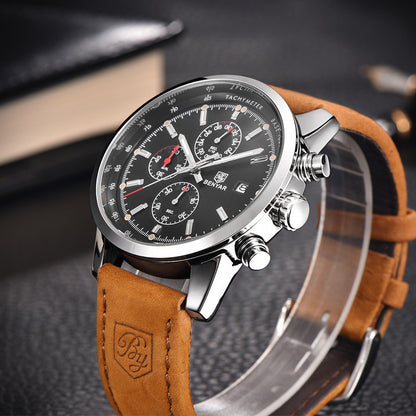 Fashion Casual Watch Men's Watches Men Luxury Brand Quartz Watch Business Leather Men's Watches Clock