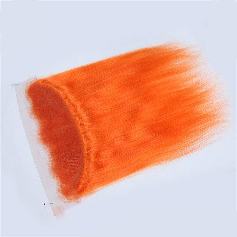Color Human Hair Curtain Orange Hair Curtain- 100% human hair