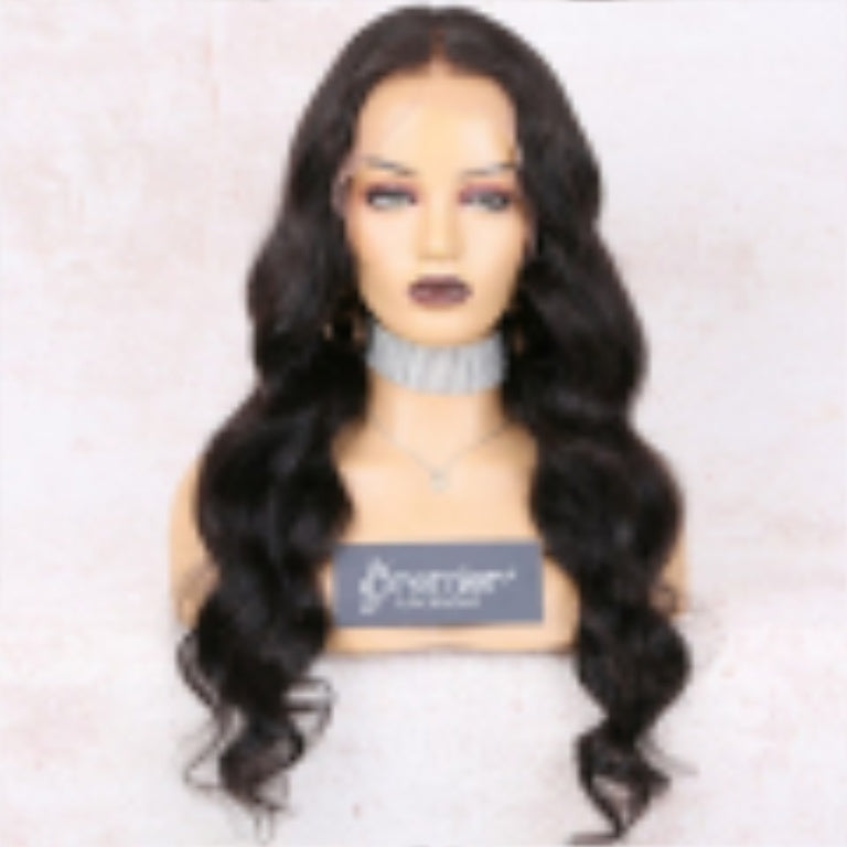 13x5 Lace Front Body Wave Middle Part Human Hair Wig Natural Color Density 12-22 inches