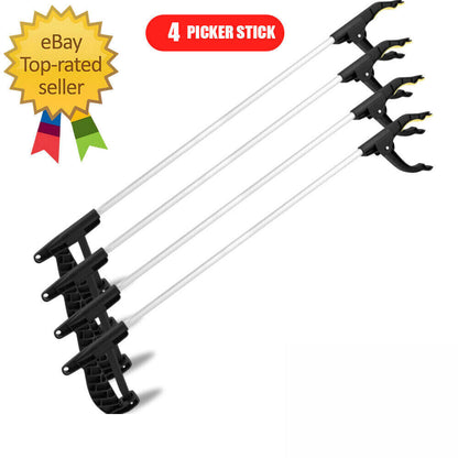 4 X LONG REACH GRABBER REACHER LITTER PICKER HELPING HAND HELD PICK UP TOOL