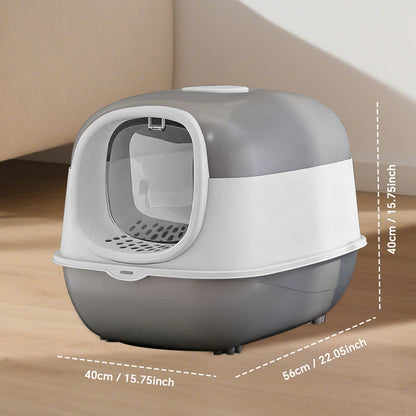 Antibacterial Odor-Lock Fully Enclosed Cat Litter Box, Anti-Splashing Easy Clean Pet Toilet For Kittens