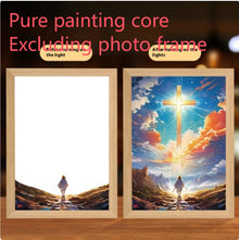 Jesus LED Light Painting Home Decoration Light Painting Photo Frame LED Night Light Room Decor Christmas Gifts Moon Lamp