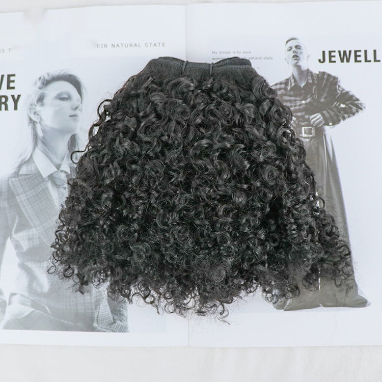 4mm Curly Human Hair Weft- 10-28 inches