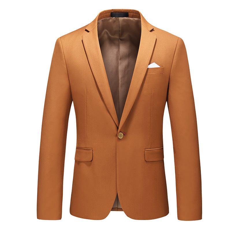 Navy Slim Fit Casual Business Jacket---Men's Korean-style Slim-fit Business Suit Jacket