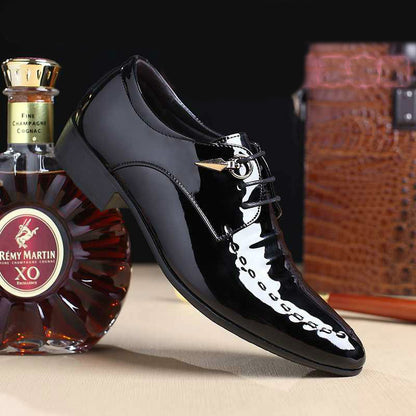 Formal Men's Dress Shoes Genuine Leather Black Luxury Wedding Shoes Men Flats Office Oxfords