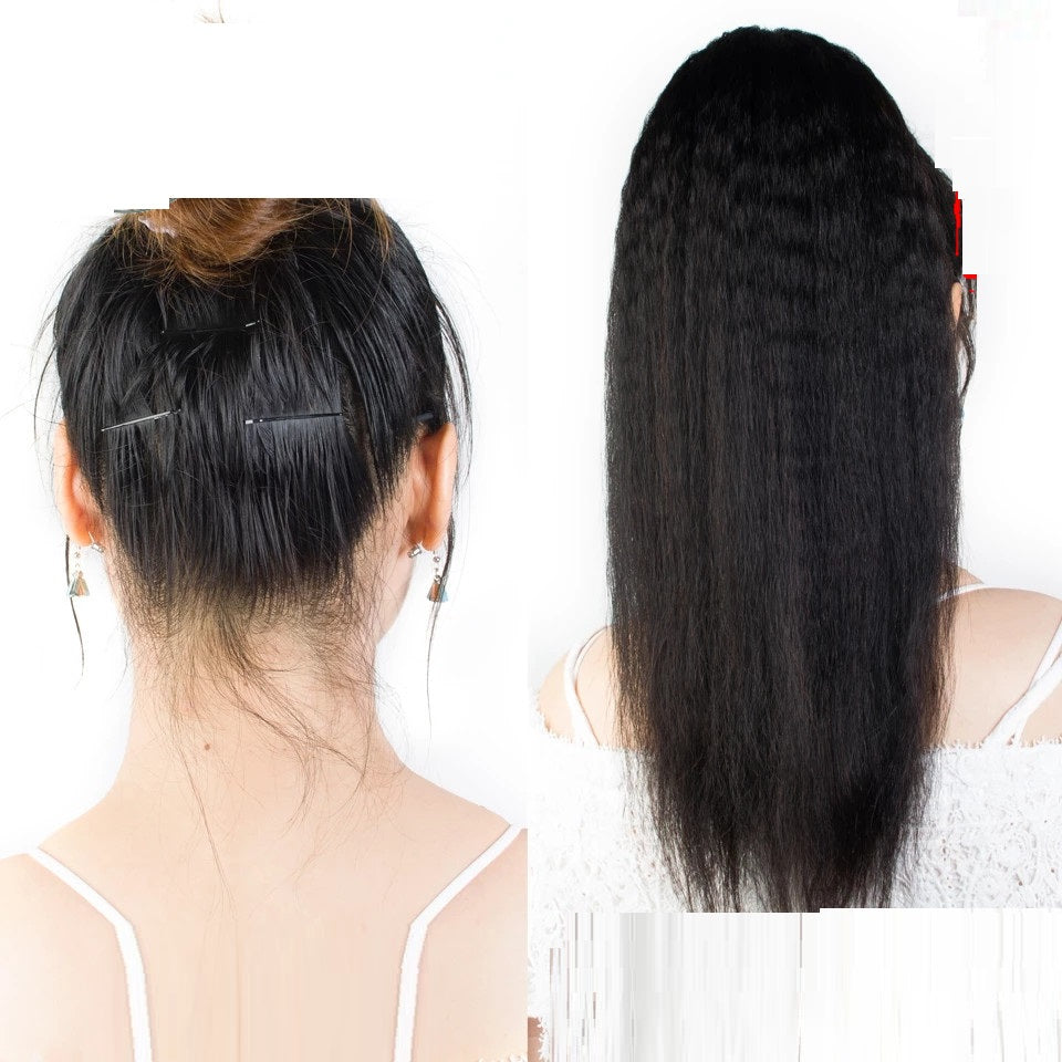 Ladies Bandage Real Hair Ponytail Corn-beard Piece- Human Hair