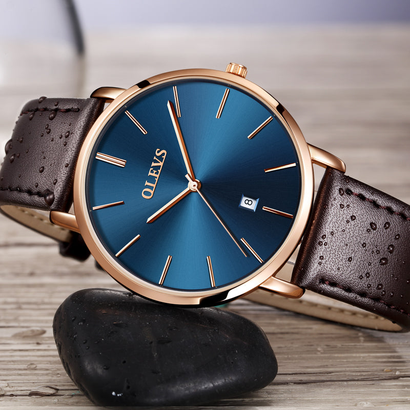 Fashion Casual Watch Men Luxury Brand Men's Watches Leather Sport Waterproof Auto Date Quartz Wristwatch