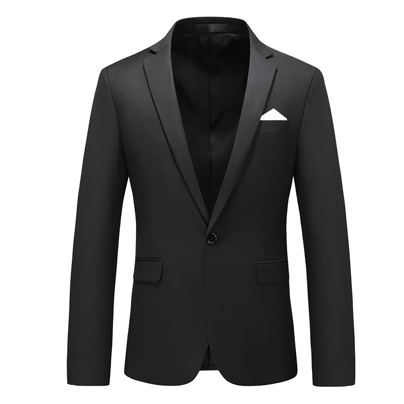Navy Slim Fit Casual Business Jacket---Men's Korean-style Slim-fit Business Suit Jacket