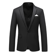 Navy Slim Fit Casual Business Jacket---Men's Korean-style Slim-fit Business Suit Jacket