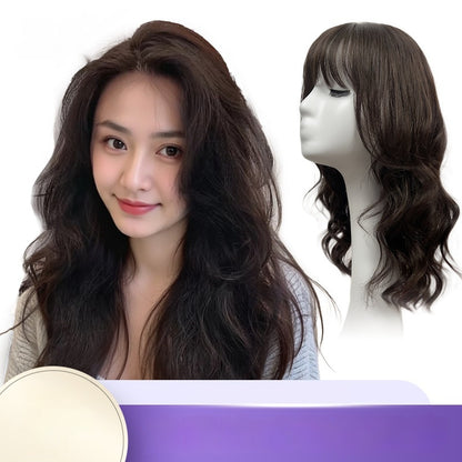 Great quality Long Curly Full Human Hair Full-head Wig
