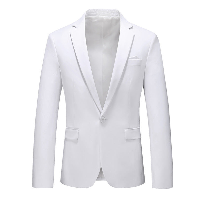 Navy Slim Fit Casual Business Jacket---Men's Korean-style Slim-fit Business Suit Jacket